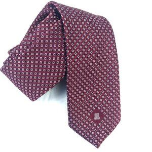 Vintage Lanvin Geometric Mens Neck Tie Red